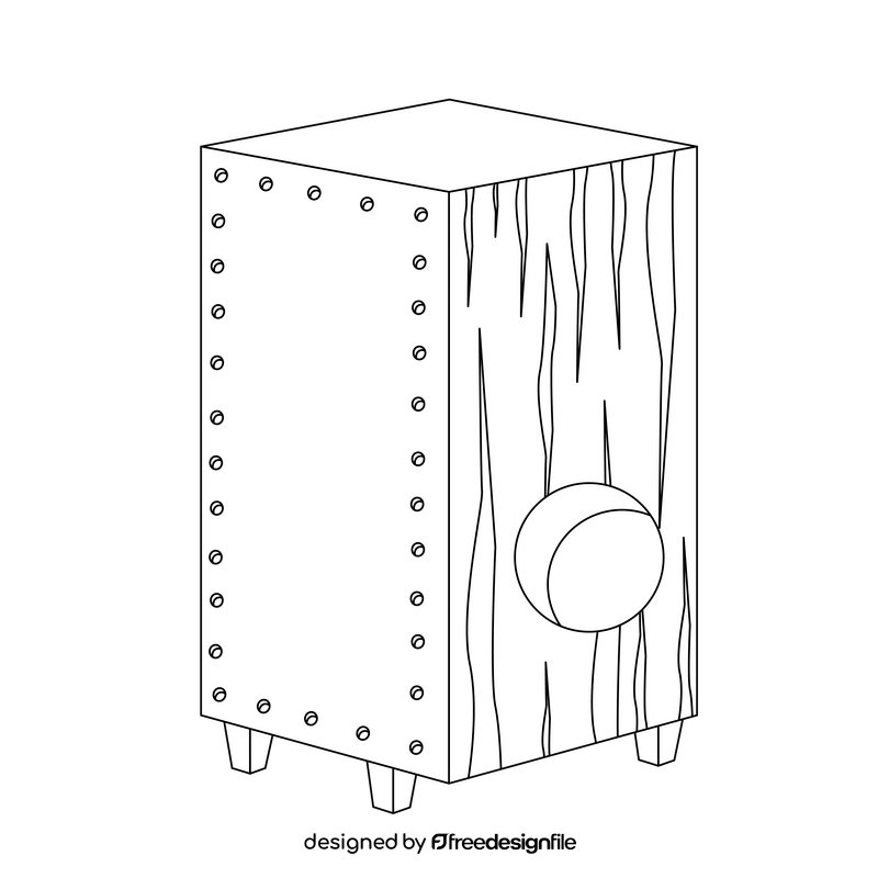 Cajon black and white clipart