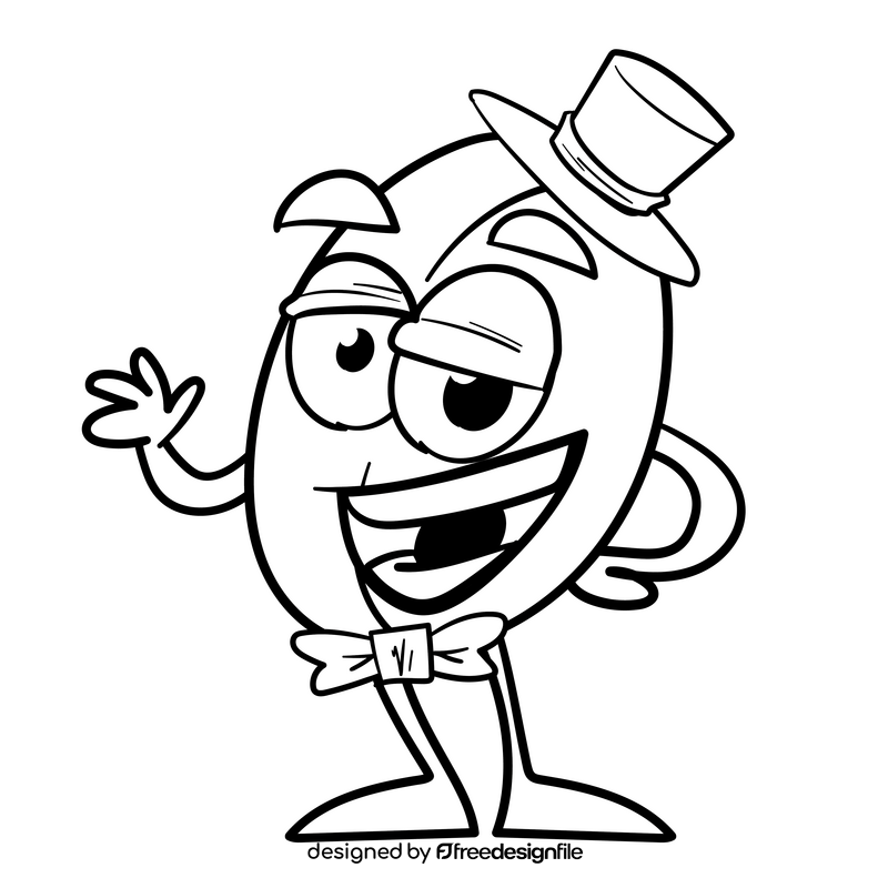 Coffee cartoon drawing black and white clipart