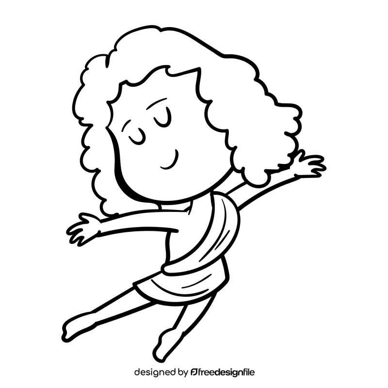 Virgo cartoon drawing black and white clipart