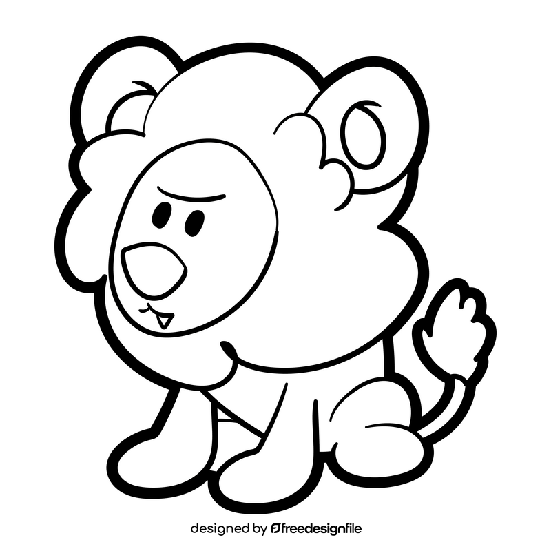 Leo cartoon drawing black and white clipart