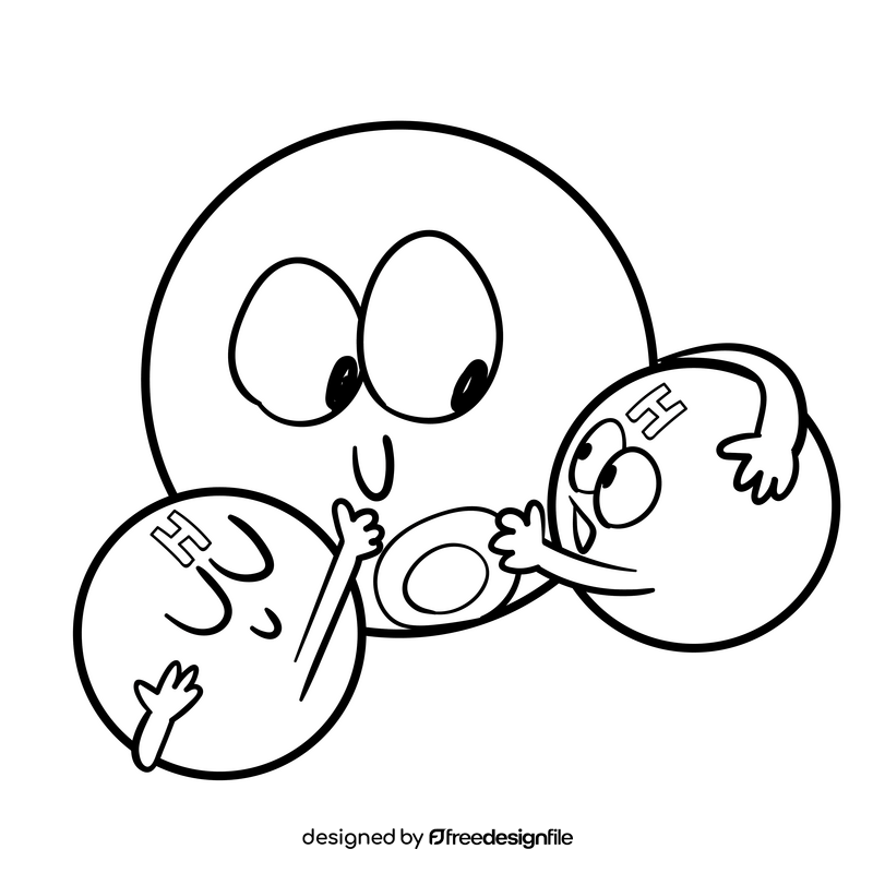 H2o cartoon drawing black and white clipart