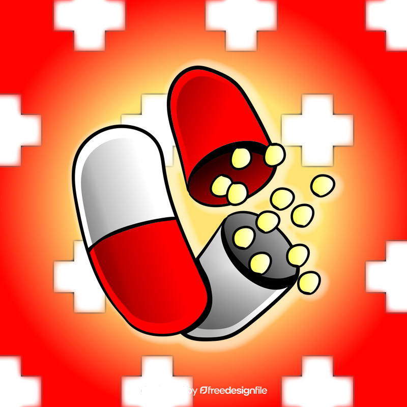 Pills cartoon vector