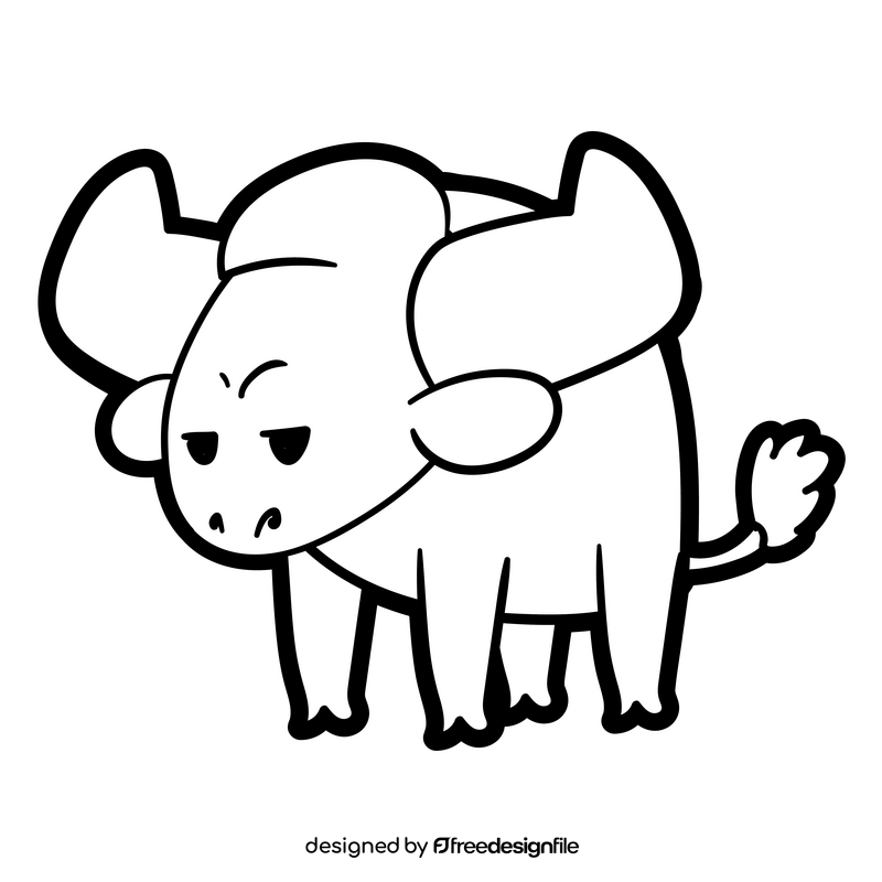 Taurus cartoon drawing black and white clipart