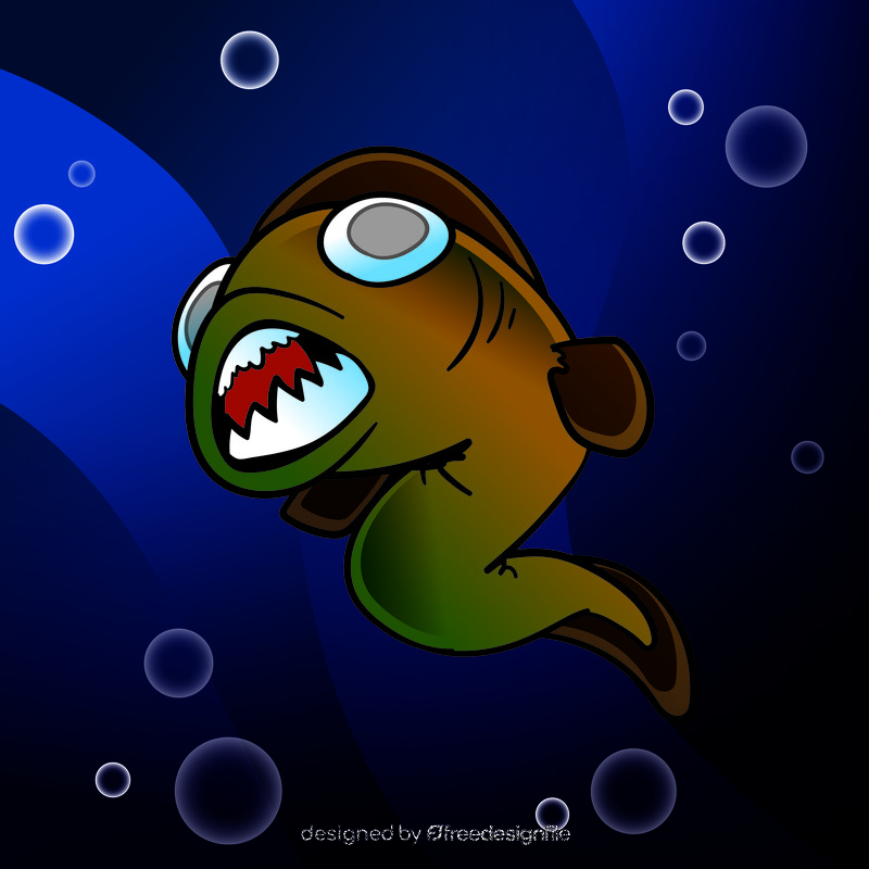 Deep sea Fish cartoon vector