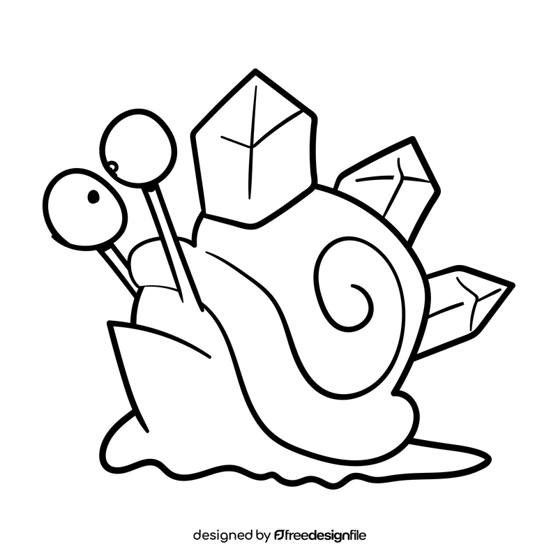 Slug cartoon drawing black and white clipart