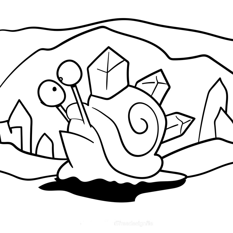 Slug cartoon drawing black and white vector