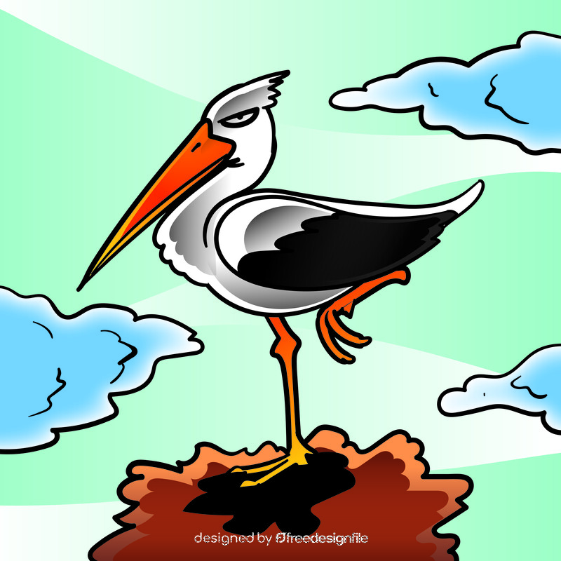 Stork cartoon vector