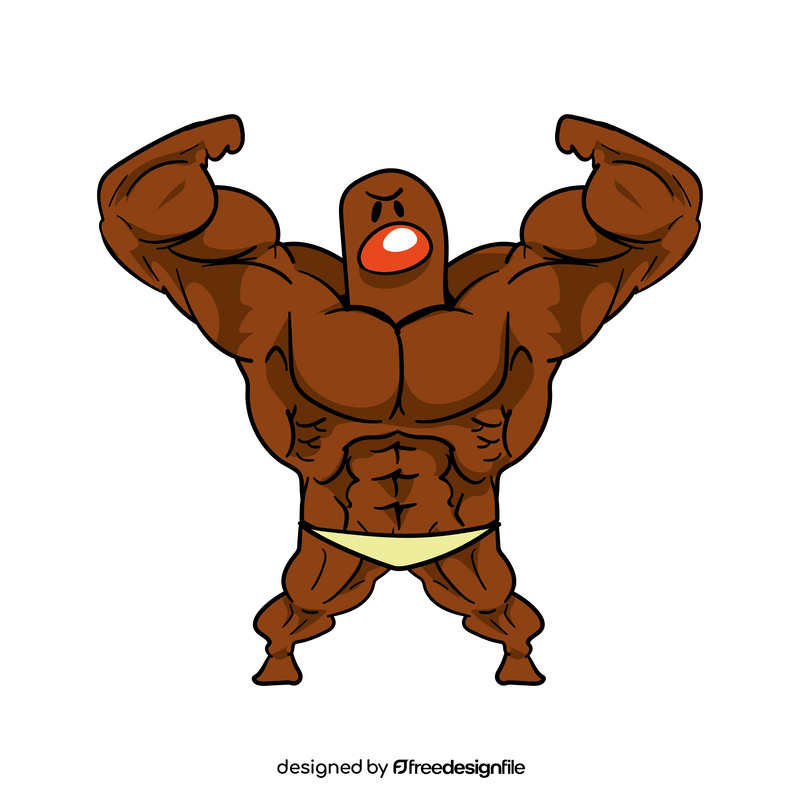 Bodybuilder cartoon clipart