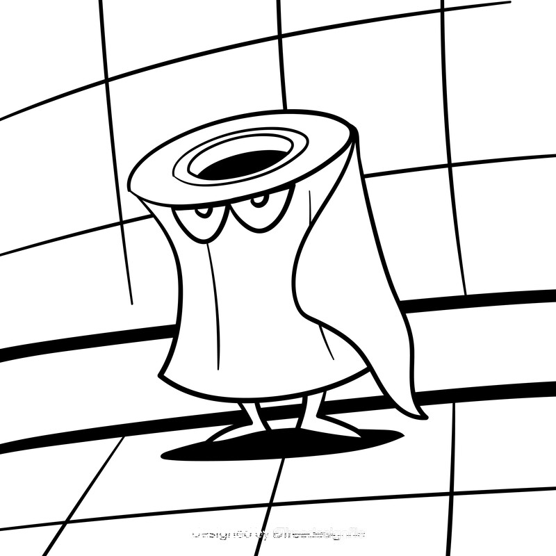 Toilet paper cartoon drawing black and white vector