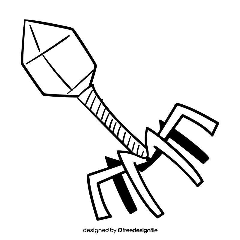 Virus cartoon drawing black and white clipart