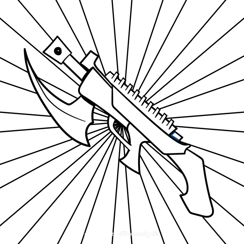 Weapon cartoon drawing black and white vector