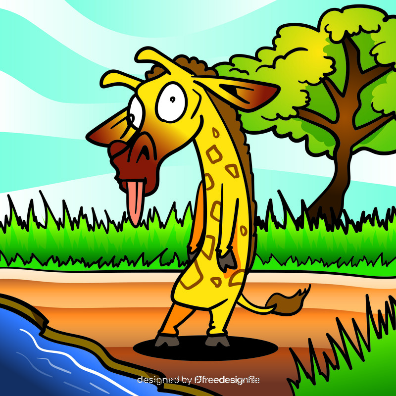 Giraffe cartoon vector