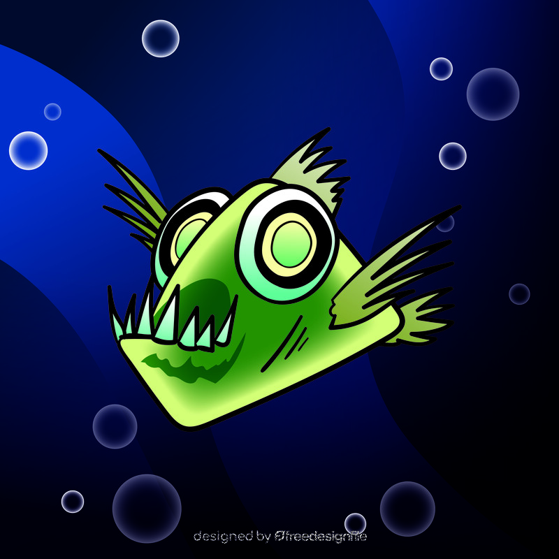 Deep sea Fish cartoon vector