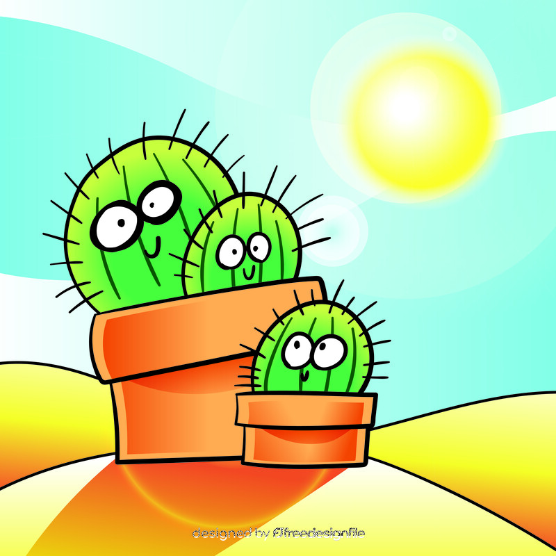 Cactus cartoon vector