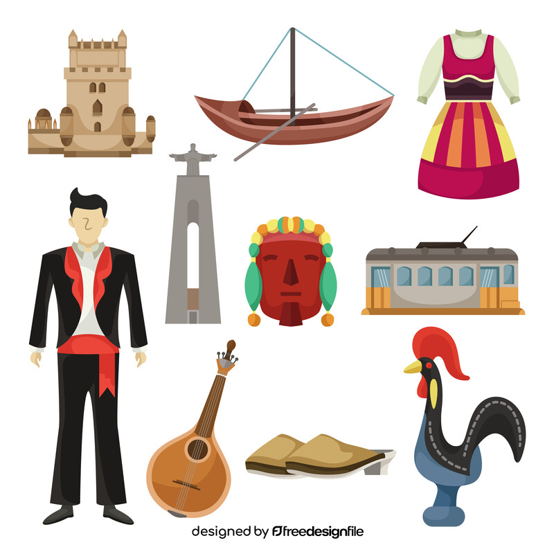 Portugal traditional symbols vector