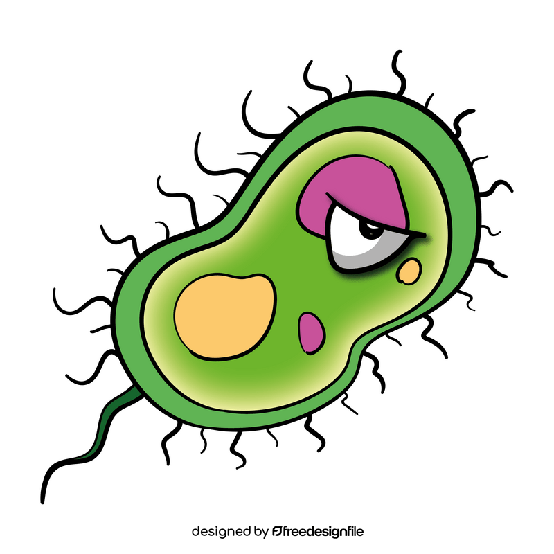 Bacterium cartoon clipart