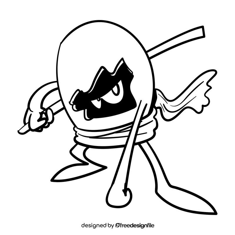 Egg cartoon drawing black and white clipart