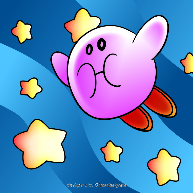 Kirby cartoon vector