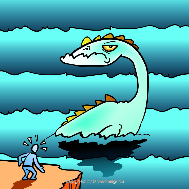 Loch Ness cartoon vector