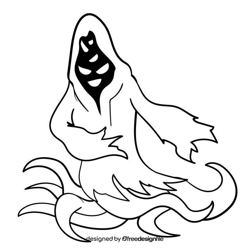 Lovecraft cartoon drawing black and white clipart