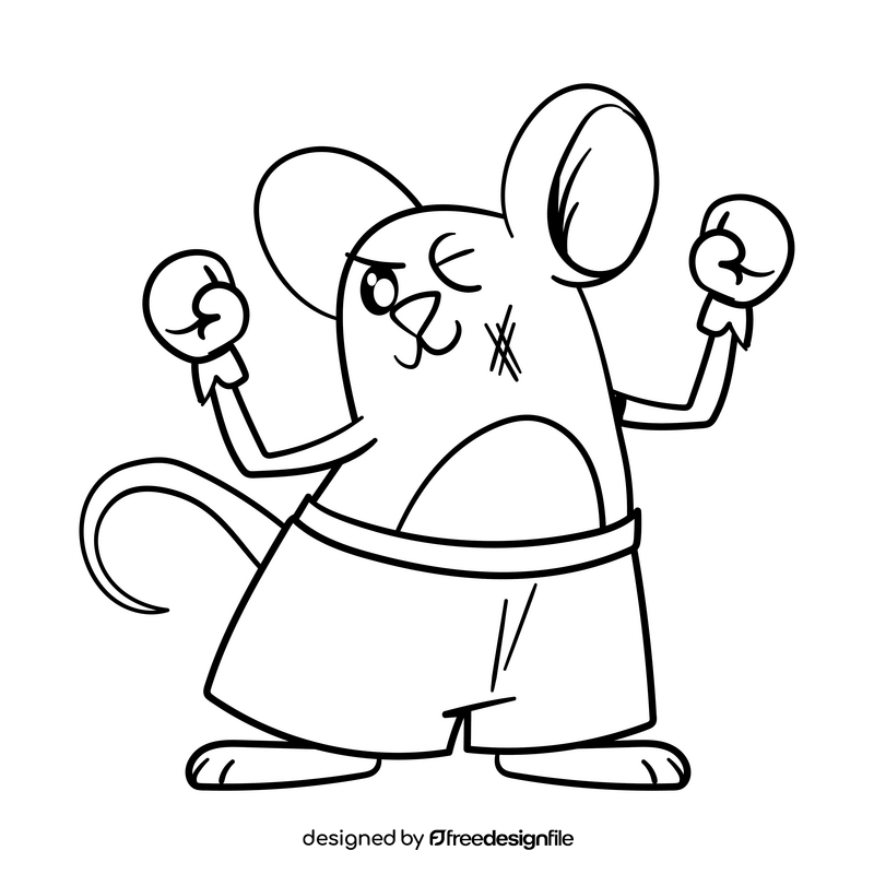 Mouse cartoon drawing black and white clipart