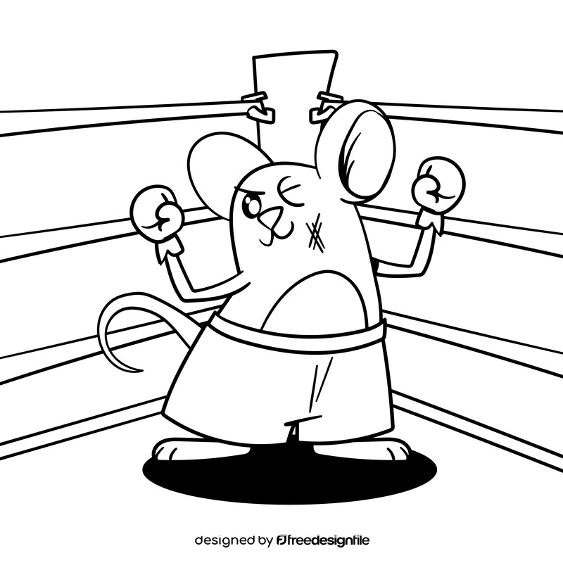 Mouse cartoon drawing black and white vector