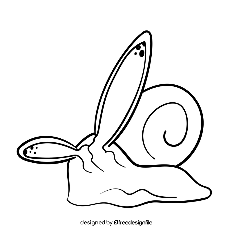 Slug cartoon drawing black and white clipart