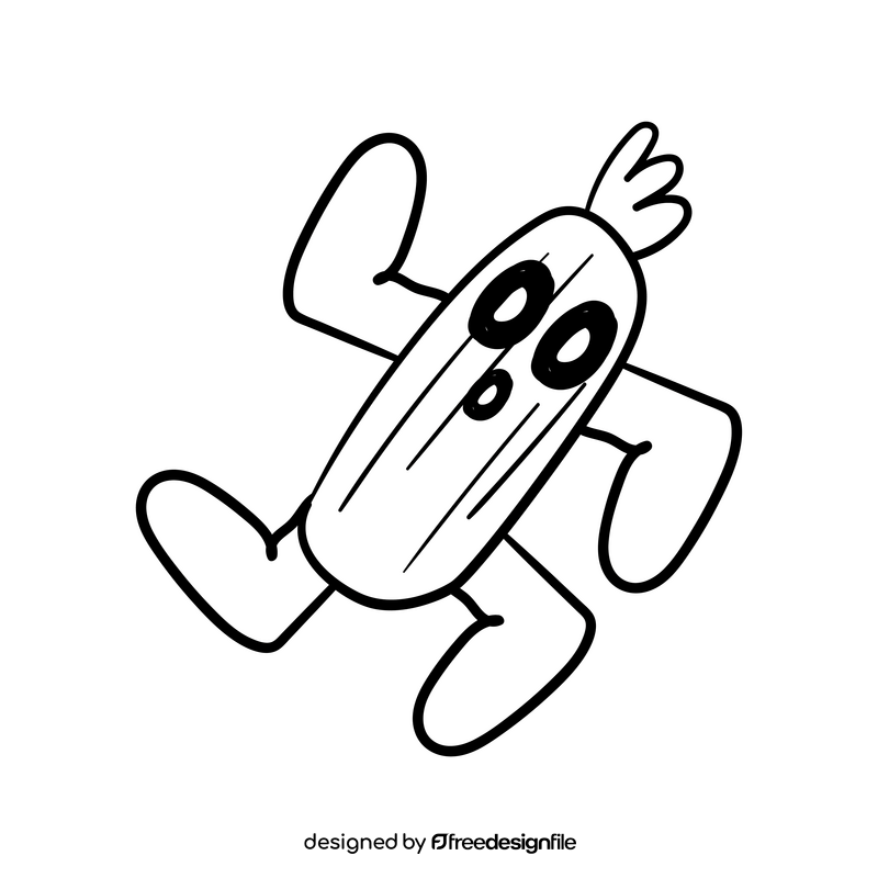 Cactus cartoon drawing black and white clipart