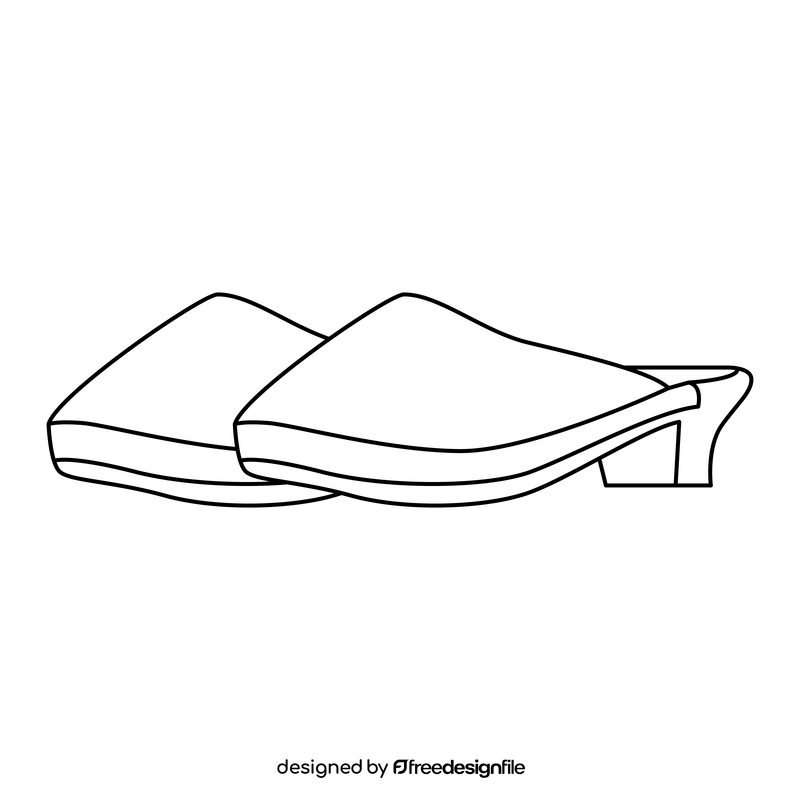 Portuguese clogs black and white clipart