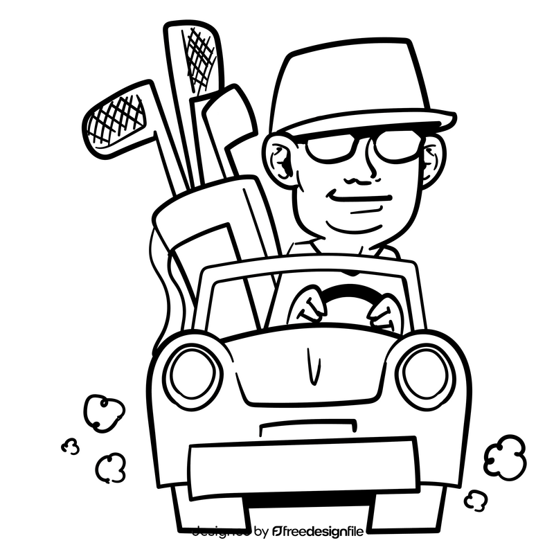 Car cartoon drawing black and white clipart