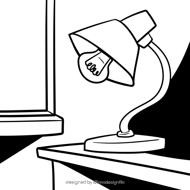 Lamp cartoon drawing black and white vector