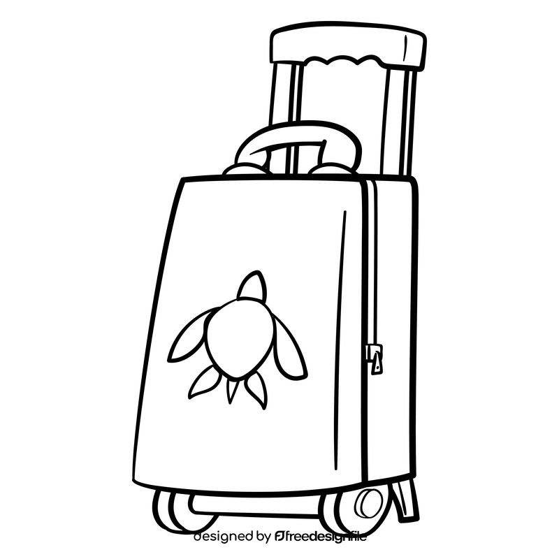 Luggage cartoon drawing black and white clipart