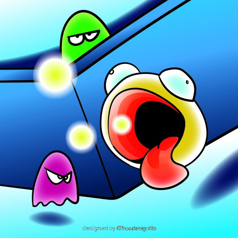 Pac man cartoon vector