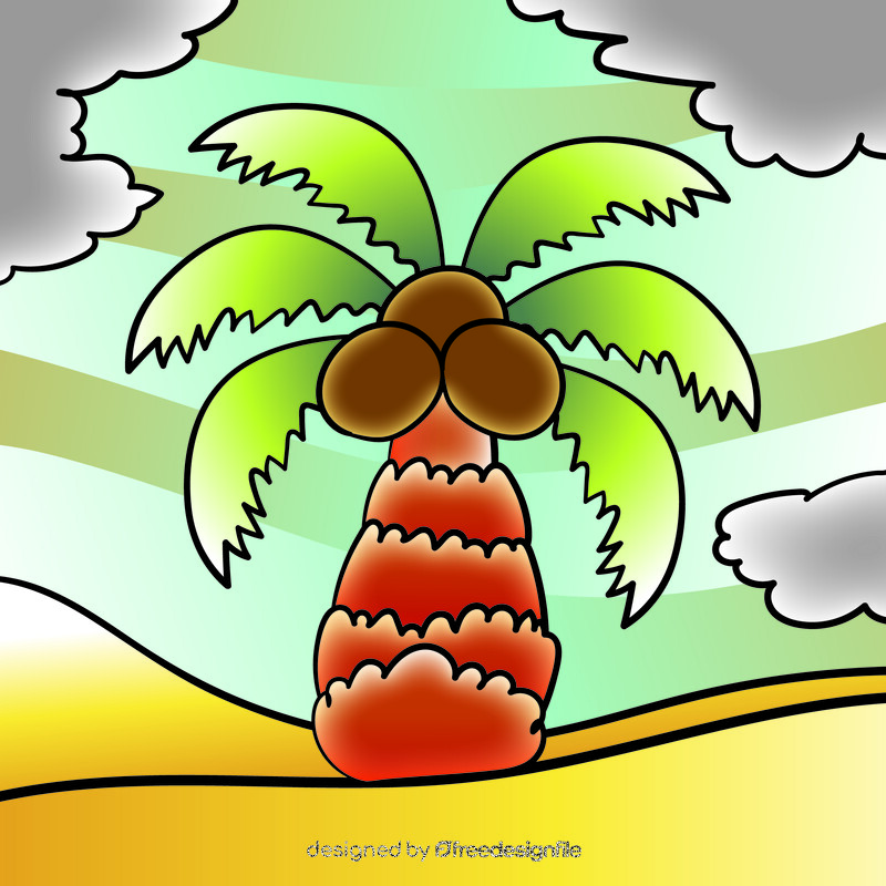 Palm tree cartoon vector