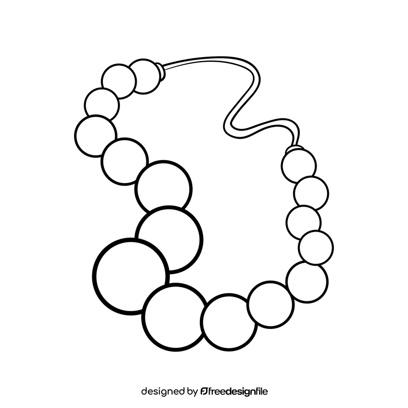 Pearls cartoon drawing black and white clipart