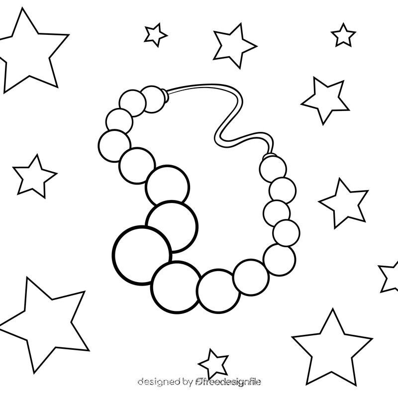 Pearls cartoon drawing black and white vector