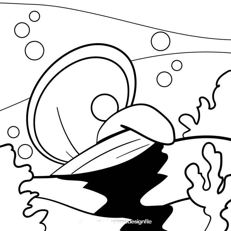 Pearls cartoon drawing black and white vector