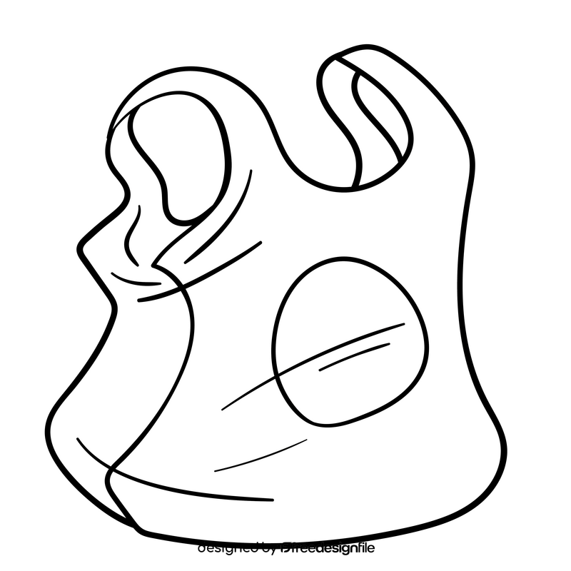 Plastic bag cartoon drawing black and white clipart