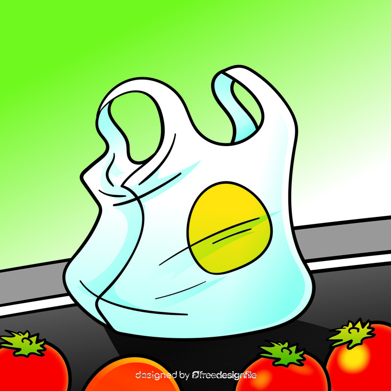 Plastic bag cartoon vector