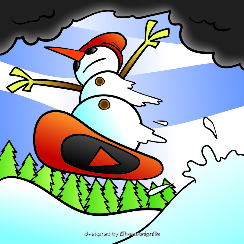 Snowboard cartoon vector