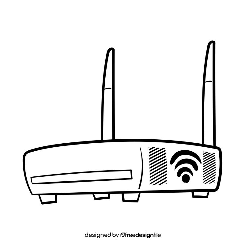 Wi fi cartoon black and white clipart