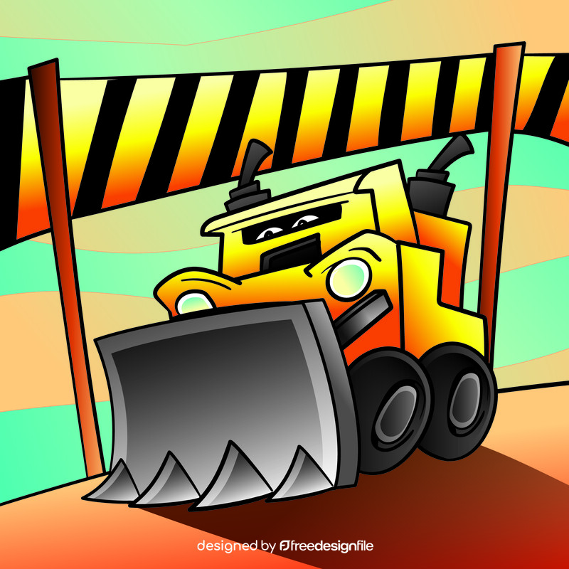 Bulldozer cartoon vector