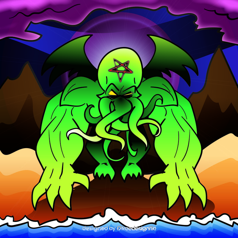 Cthulhu cartoon vector