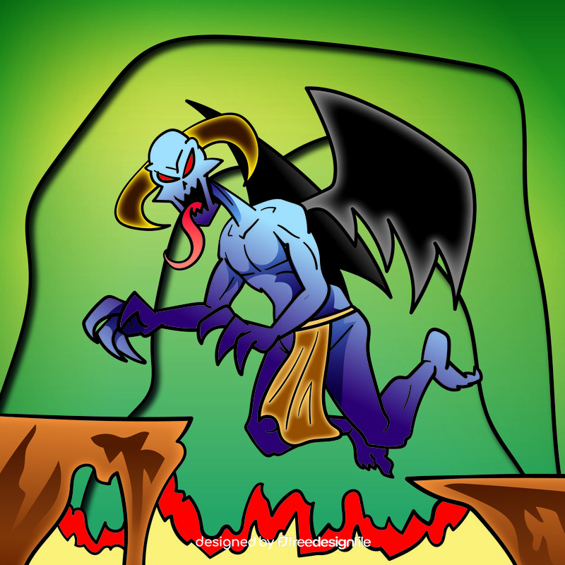 Demon cartoon vector