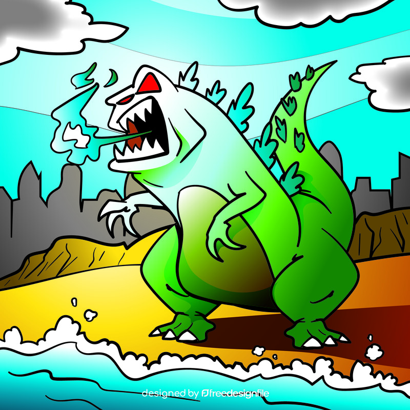 Godzilla cartoon vector