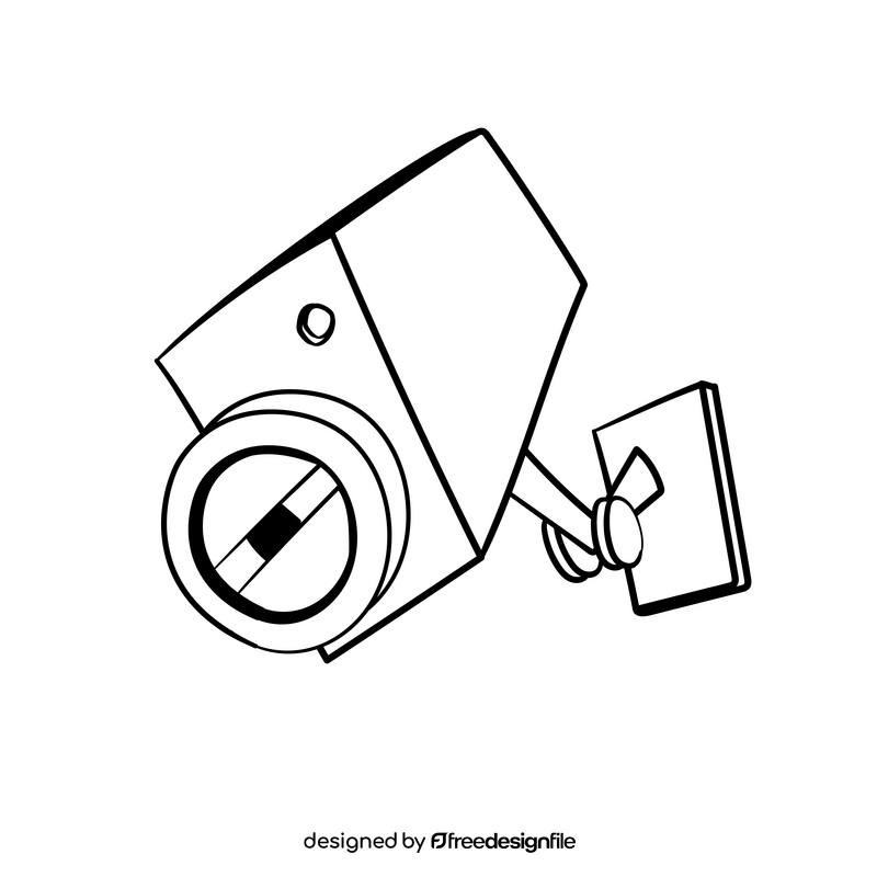 Video camera cartoon drawing black and white clipart