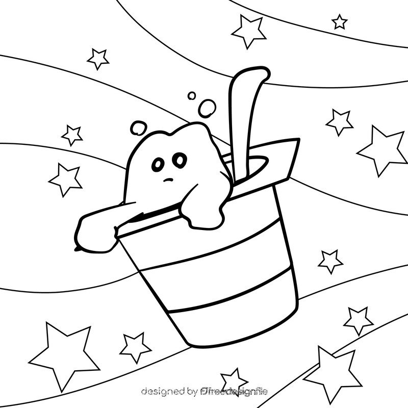 Yogurt cartoon drawing black and white vector