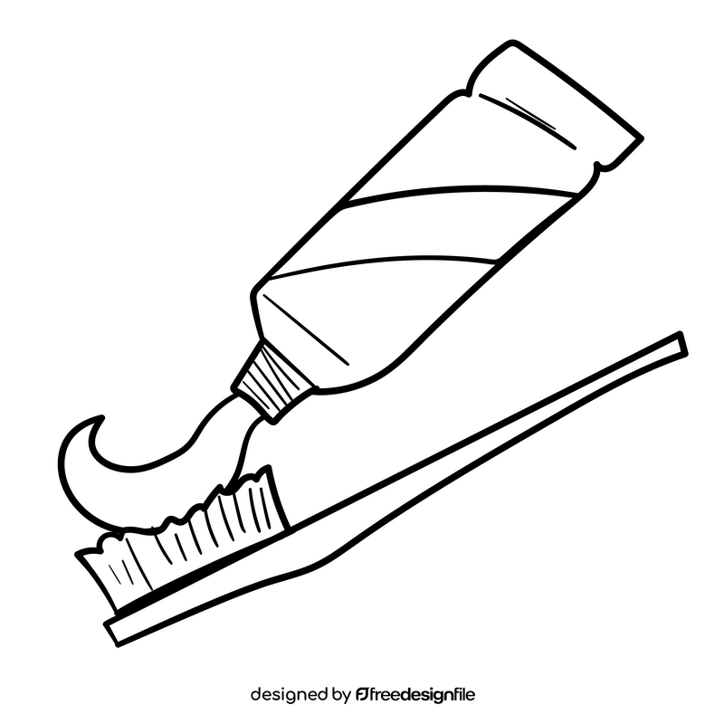 Toothpaste cartoon drawing black and white clipart