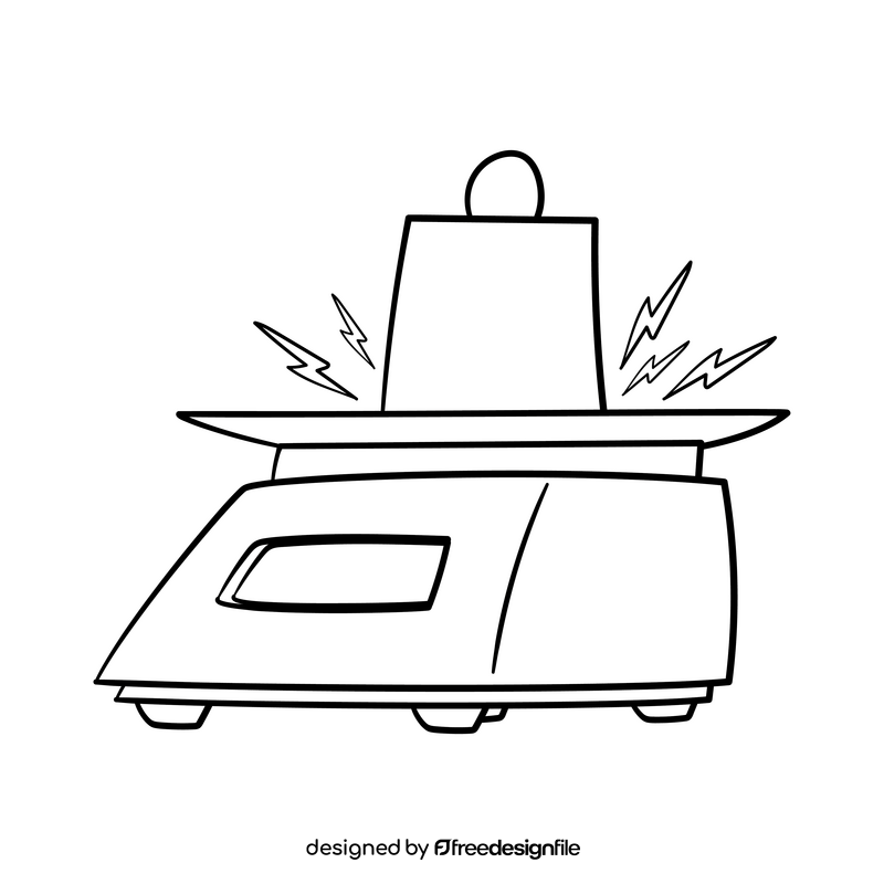 Scales cartoon drawing black and white clipart