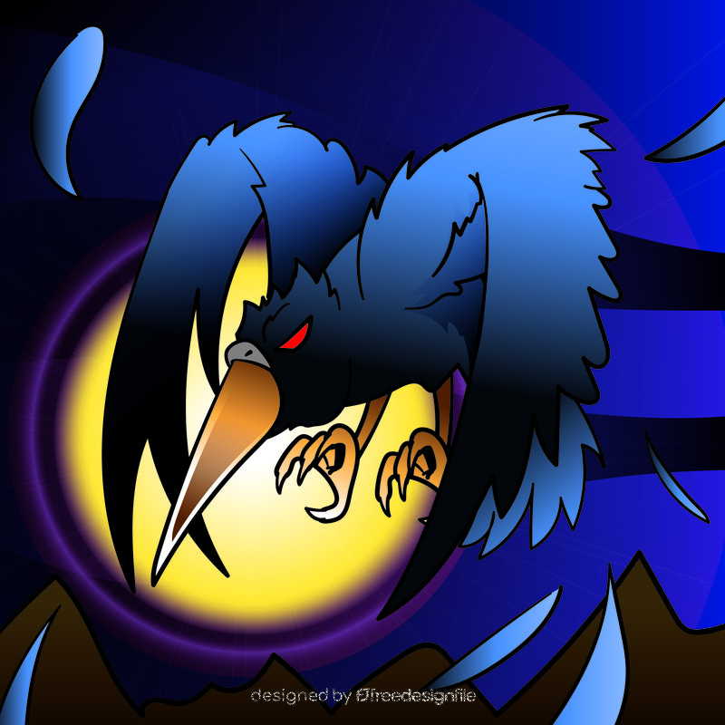 Raven cartoon vector